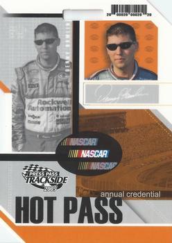 2005 Press Pass Trackside - Hot Pass #HP 19 Denny Hamlin Front