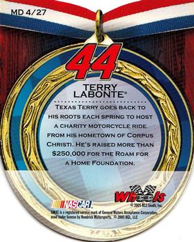 2005 Wheels American Thunder - Medallion #MD 4 Terry Labonte Back