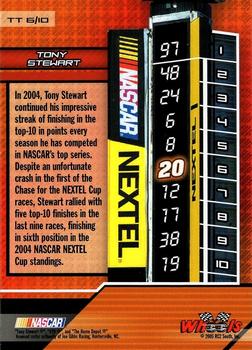 2005 Wheels High Gear - Top Tier #TT 6 Tony Stewart Back