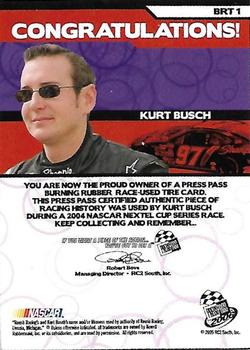 2006 Press Pass - Burning Rubber Teams #BRT 1 Kurt Busch Back