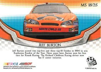 2006 Press Pass Collectors Series Making the Show #MS 18 Jeff Burton Back