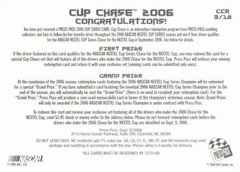 2006 Press Pass - Cup Chase #CCR 3 Jimmie Johnson Winner Back