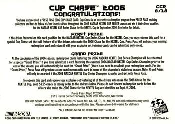 2006 Press Pass - Cup Chase #CCR 8 Jamie McMurray Back
