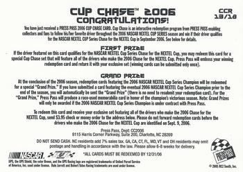 2006 Press Pass - Cup Chase #CCR 13 Dale Jarrett Back