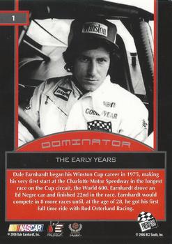 2006 Press Pass Dominator Dale Earnhardt #1 Dale Earnhardt '76 The Early Years Back