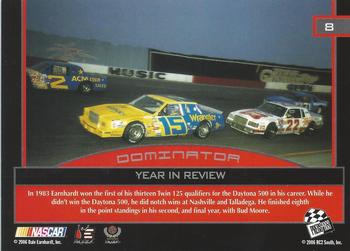 2006 Press Pass Dominator Dale Earnhardt #8 Dale Earnhardt's Car '83 Year in Review Back