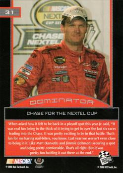 2006 Press Pass Dominator Dale Earnhardt Jr. #31 Dale Earnhardt Jr. '06 Chase Back
