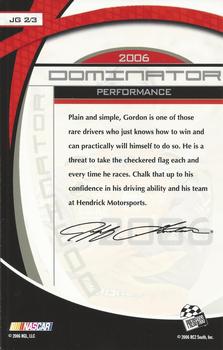 2006 Press Pass Dominator Jeff Gordon - Dominator Jeff Gordon Jumbo #JG 2 Jeff Gordon Back