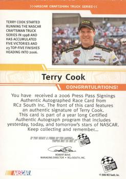 2006 Press Pass - Signings #NNO Terry Cook Back