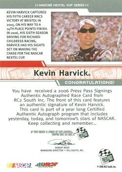 2006 Press Pass - Signings #NNO Kevin Harvick Back