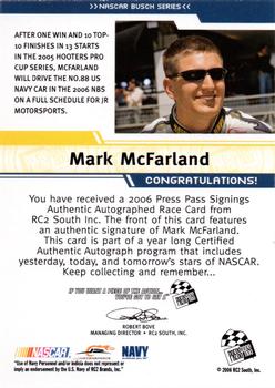 2006 Press Pass - Signings #NNO Mark McFarland Back