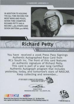 2006 Press Pass - Signings #NNO Richard Petty Back