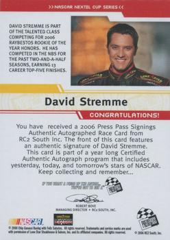2006 Press Pass - Signings #NNO David Stremme Back