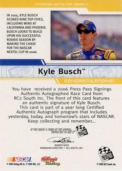 2006 Press Pass - Signings Gold #NNO Kyle Busch Back
