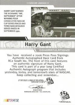 2006 Press Pass - Signings Gold #NNO Harry Gant Back