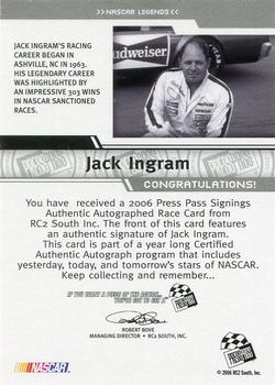 2006 Press Pass - Signings Gold #NNO Jack Ingram Back