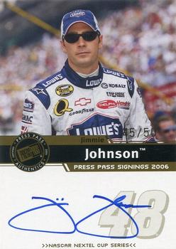 2006 Press Pass - Signings Gold #NNO Jimmie Johnson Front