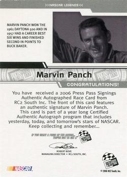 2006 Press Pass - Signings Gold #NNO Marvin Panch Back