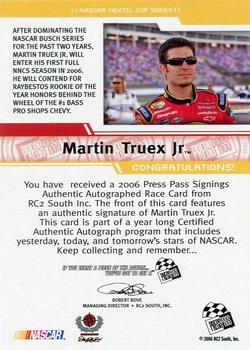 2006 Press Pass - Signings Gold #NNO Martin Truex Jr. Back