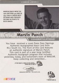 2006 Press Pass - Signings Silver #NNO Marvin Panch Back