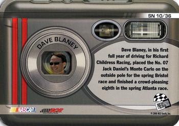 2006 Press Pass - Snapshots #SN 10 Dave Blaney Back