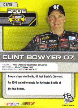 2006 Press Pass Top 25 Drivers & Rides #C 5 Clint Bowyer's Car Back