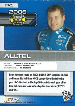 2006 Press Pass Top 25 Drivers & Rides #C 9 Ryan Newman's Car Back