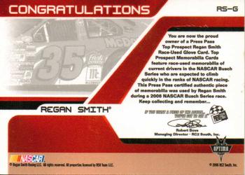 2006 Press Pass - Top Prospects Gloves #RS-G Regan Smith Back