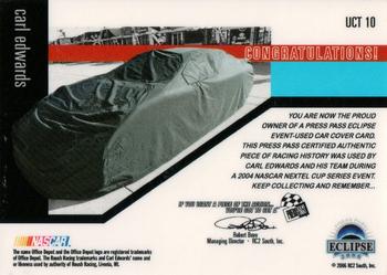 2006 Press Pass Eclipse - Under Cover Cars #UCT 10 Carl Edwards Back