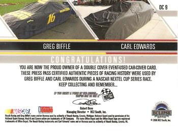 2006 Press Pass Eclipse - Under Cover Double Cover #DC 9 Greg Biffle / Carl Edwards Back