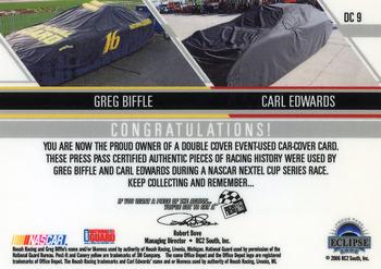 2006 Press Pass Eclipse - Under Cover Double Cover Holofoil #DC 9 Greg Biffle / Carl Edwards Back