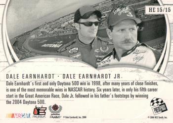 2006 Press Pass Legends - Heritage Silver #HE 15 Dale Earnhardt/Dale Earnhardt Jr. Back