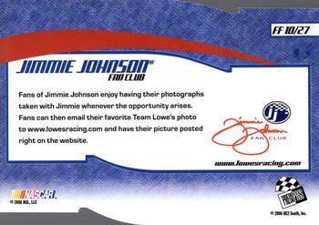 2006 Press Pass Optima - Fan Favorite #FF 10 Jimmie Johnson Back