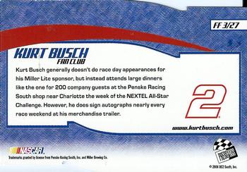 2006 Press Pass Optima - Fan Favorite #FF 3 Kurt Busch Back