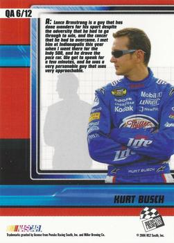 2006 Press Pass Optima - Q & A #QA 6 Kurt Busch Back