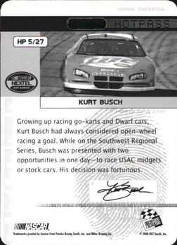 2006 Press Pass Stealth - Hot Pass #HP 5 Kurt Busch Back