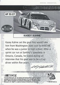 2006 Press Pass Stealth - Hot Pass #HP 15 Kasey Kahne Back