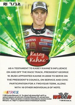 2006 Wheels American Thunder - American Racing Idol #RI 7 Kasey Kahne Back