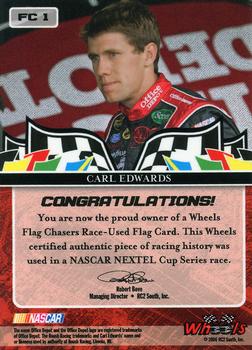 2006 Wheels High Gear - Flag Chasers Red #FC 1 Carl Edwards Back