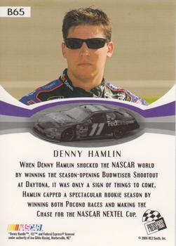 2007 Press Pass - Blue #B65 Denny Hamlin Back