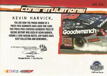 2007 Press Pass Eclipse - Burnouts #BO 3 Kevin Harvick Back