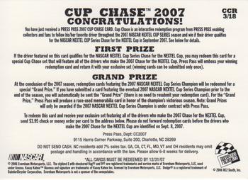 2007 Press Pass - Cup Chase #CCR 3 Kasey Kahne Back