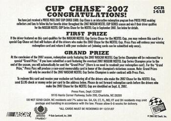 2007 Press Pass - Cup Chase #CCR 14 Dale Earnhardt Jr. Back