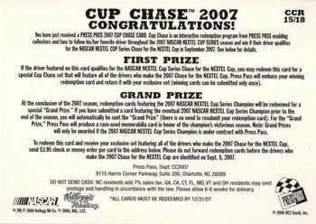 2007 Press Pass - Cup Chase #CCR 15 Kyle Busch Back