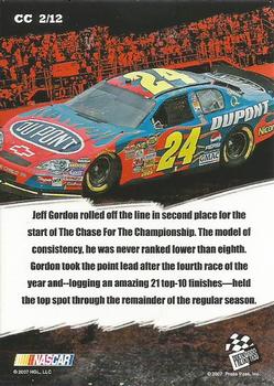 2007 Press Pass - Cup Chase Prizes #CC 2 Jeff Gordon Back