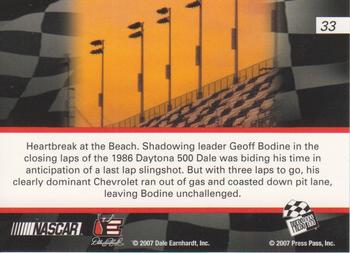 2007 Press Pass - Dale The Movie #33 Dale Earnhardt's Car/1986 Daytona 500 Back