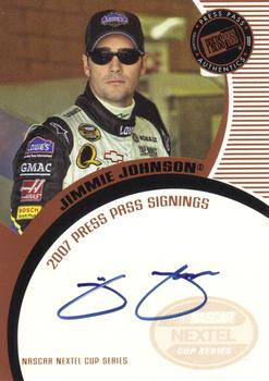 2007 Press Pass - Signings #NNO Jimmie Johnson Front