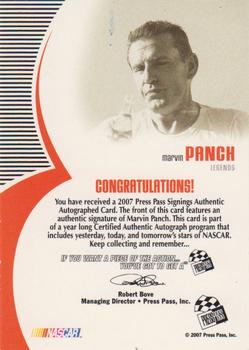 2007 Press Pass - Signings #NNO Marvin Panch Back