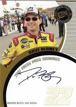 2007 Press Pass - Signings Gold #NNO Dave Blaney Front