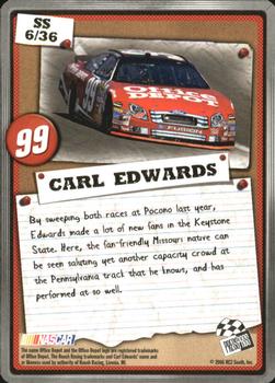 2007 Press Pass - Snapshots #SS 6 Carl Edwards Back